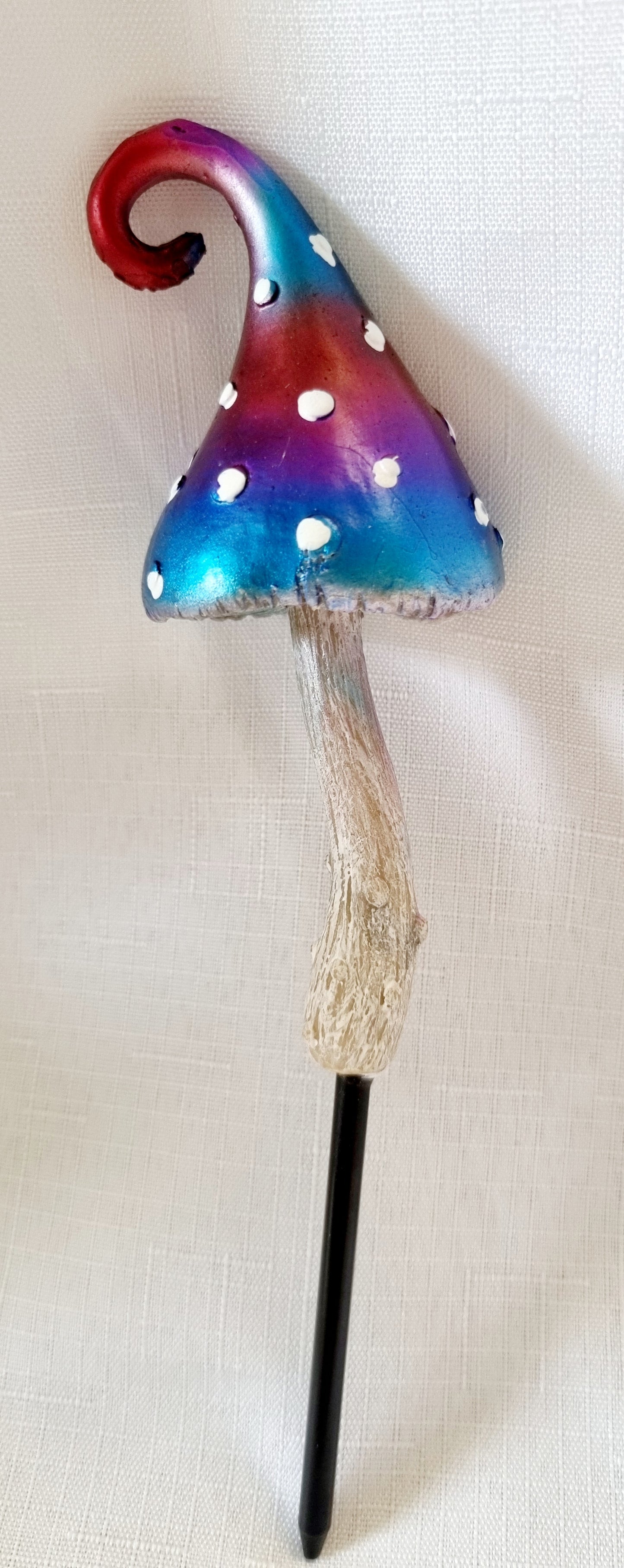 Metallic Mushroom with Swirl Stake