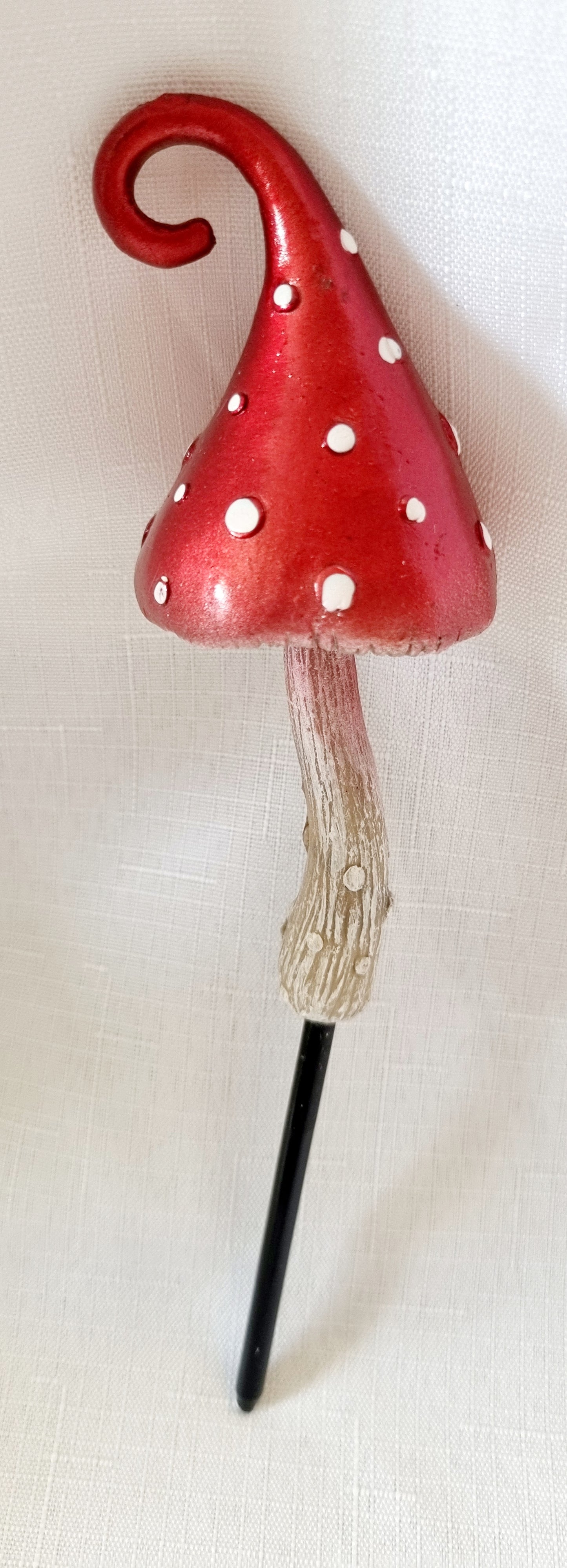 Metallic Mushroom with Swirl Stake