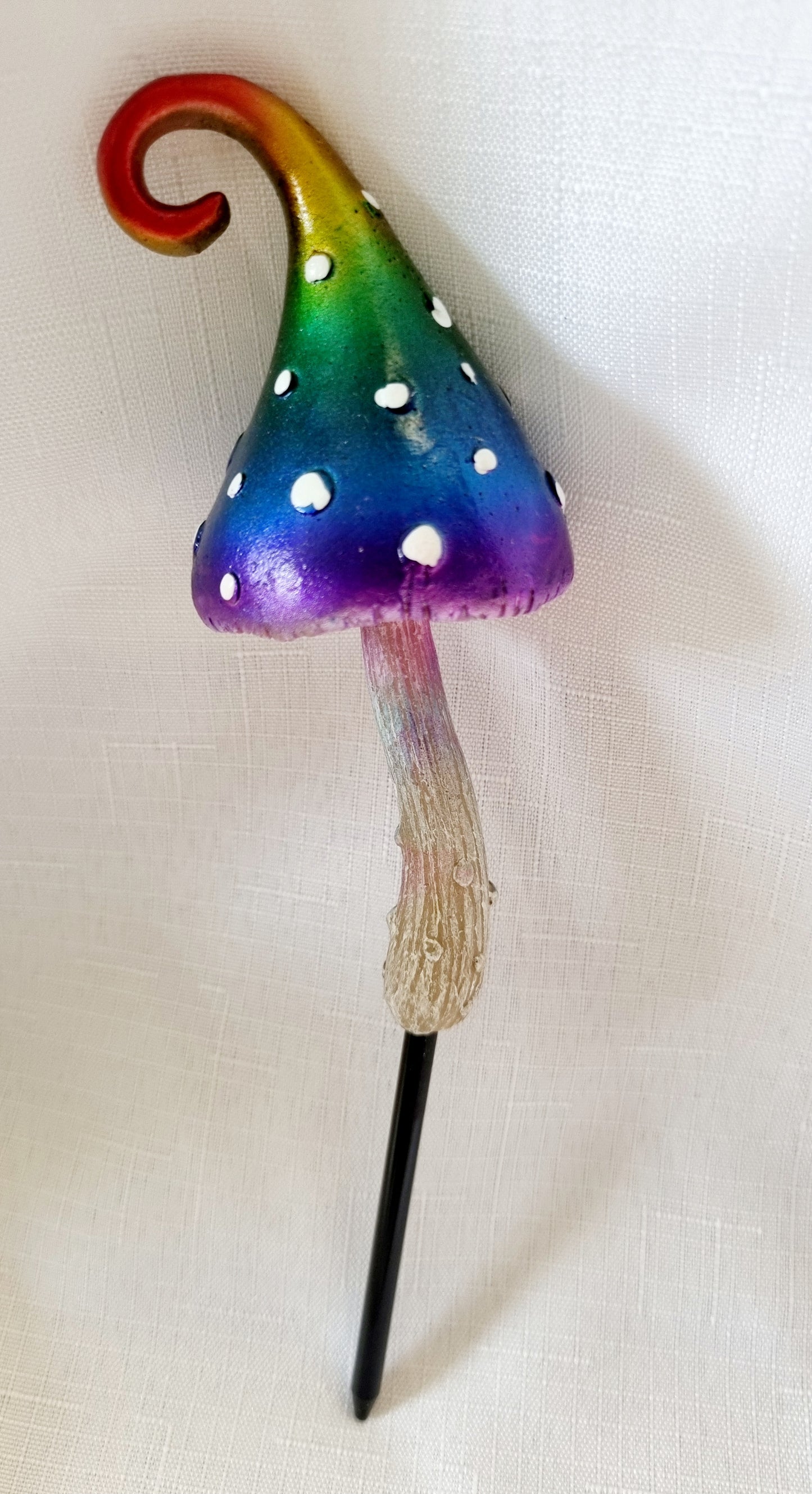 Metallic Mushroom with Swirl Stake