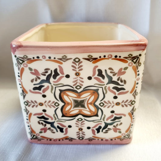 Square Patchwork Pink Tone Pot