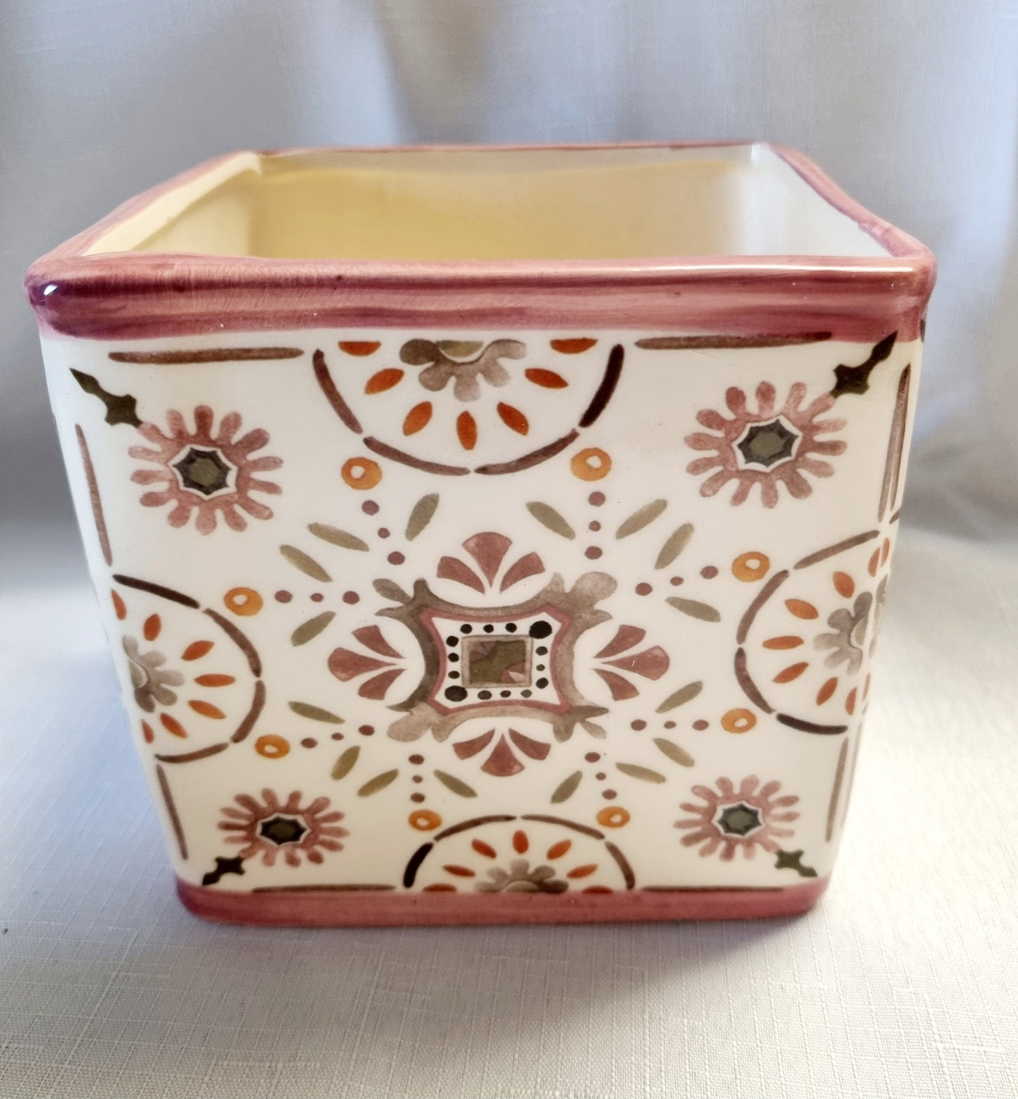 Square Patchwork Pink Tone Pot