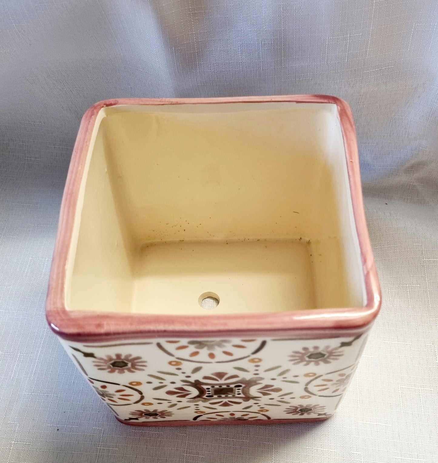 Square Patchwork Pink Tone Pot