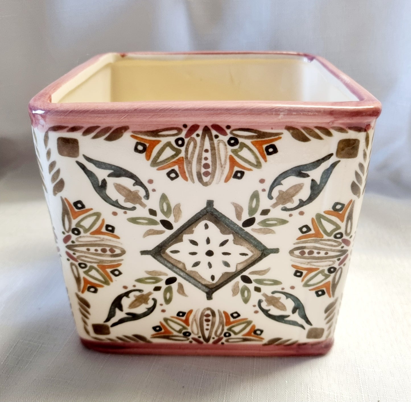 Square Patchwork Pink Tone Pot