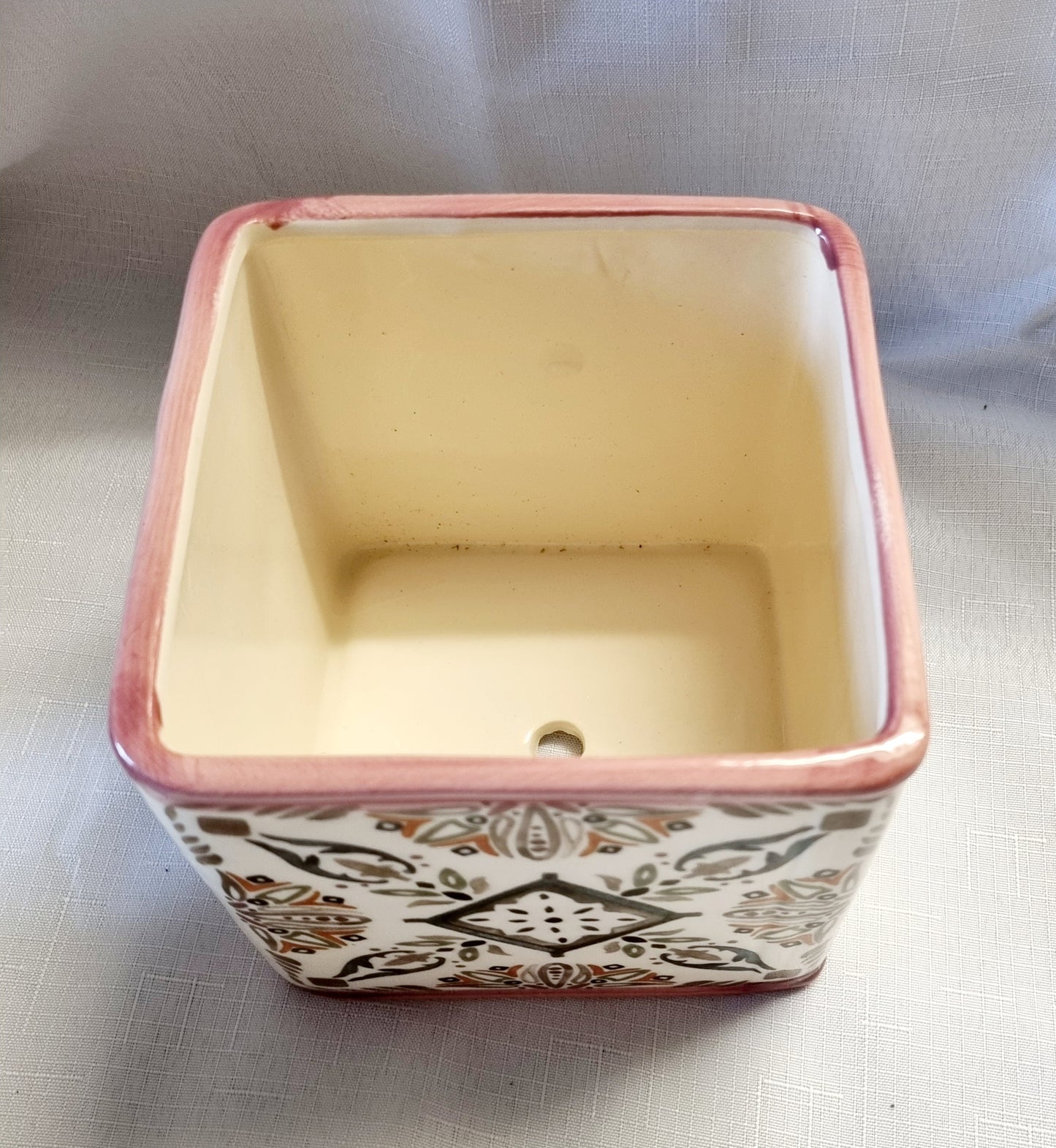 Square Patchwork Pink Tone Pot