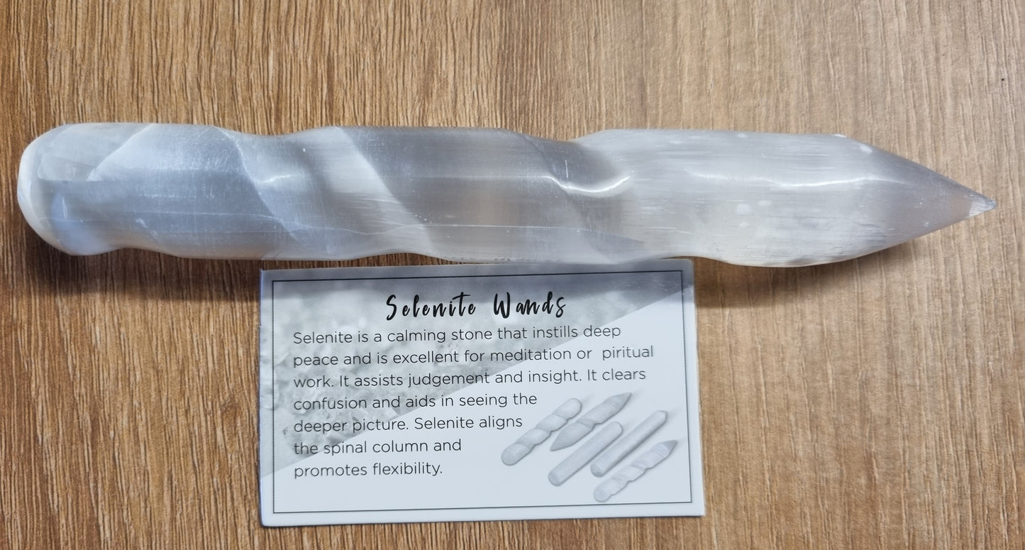 Carved Selenite Massage Wands