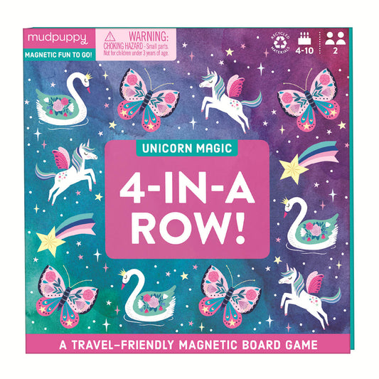 Magnetic Board Game A magical 4-in-a-row unicorns, butterflies and shooting stars!