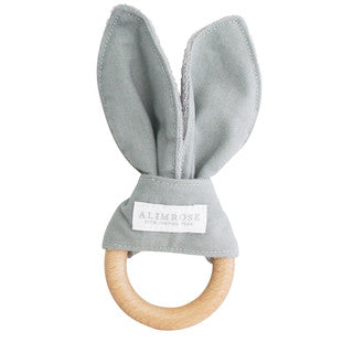 Bailey Bunny Teether Grey Linen