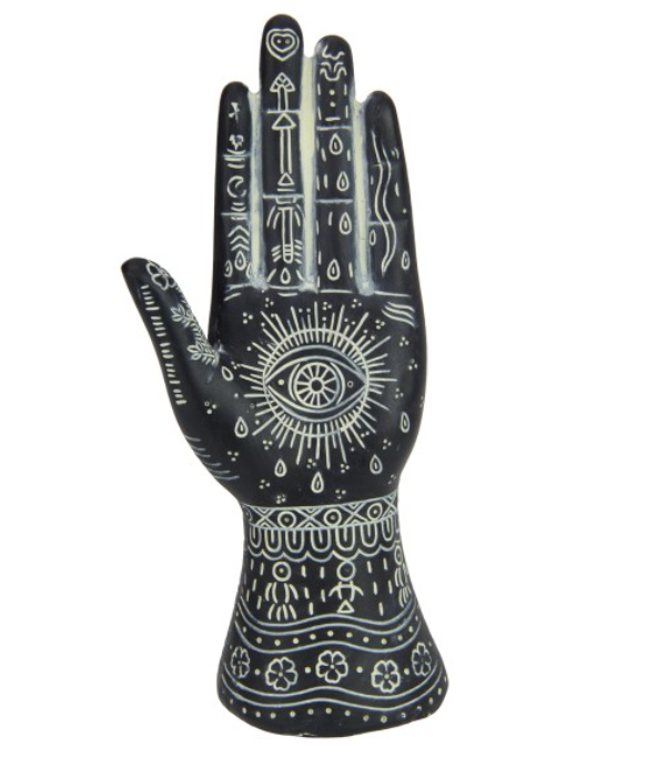 Black/White Palmistry Hand Phrenology