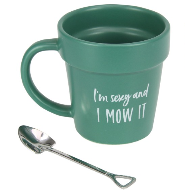 "I'm Sexy and I Mow It" Mug and Shovel Spoon set