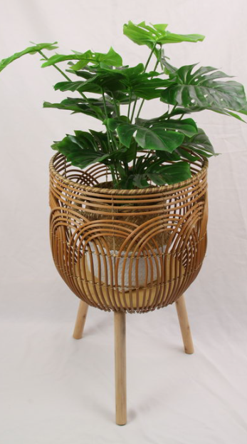 Rattan Look Flower Basket