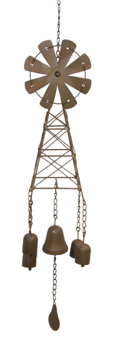 Cast Iron Windmill Chime with Bell Wind Chime