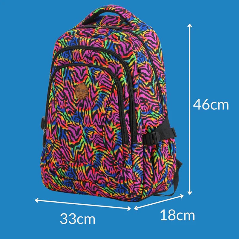 Alimasy Rainbow Zebra School Bag