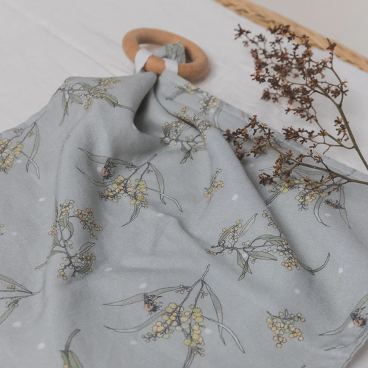 Native Bee and Wattle Baby Comforter